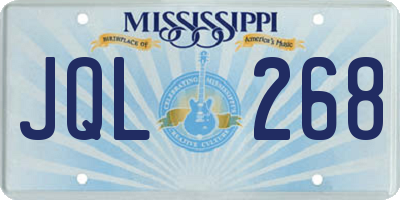 MS license plate JQL268