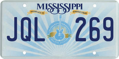 MS license plate JQL269