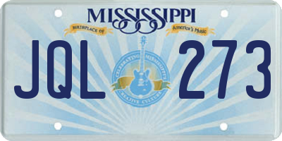 MS license plate JQL273