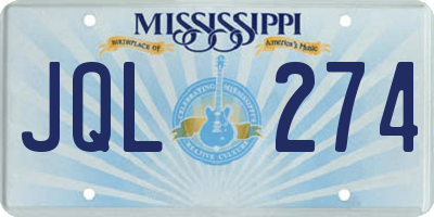 MS license plate JQL274