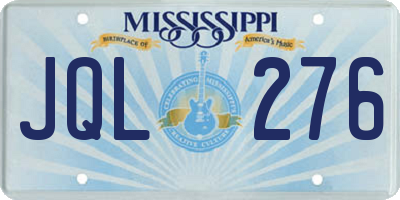 MS license plate JQL276