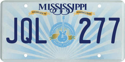 MS license plate JQL277