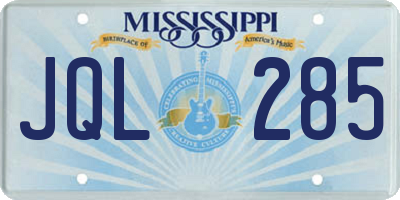 MS license plate JQL285