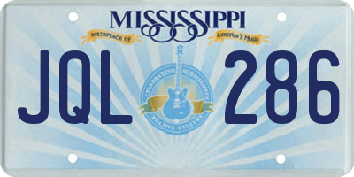 MS license plate JQL286