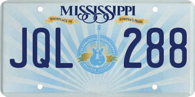 MS license plate JQL288