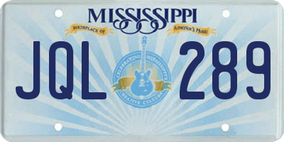MS license plate JQL289