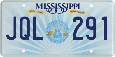 MS license plate JQL291