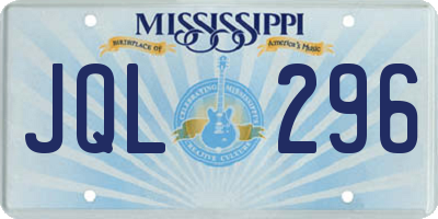 MS license plate JQL296
