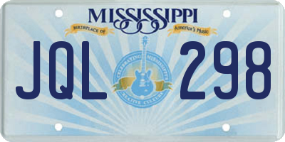 MS license plate JQL298