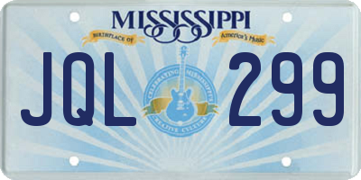 MS license plate JQL299
