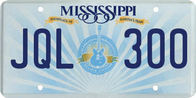 MS license plate JQL300