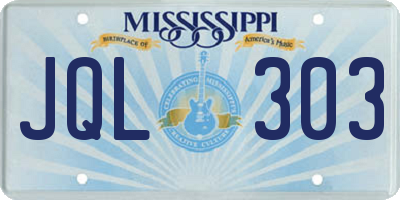 MS license plate JQL303