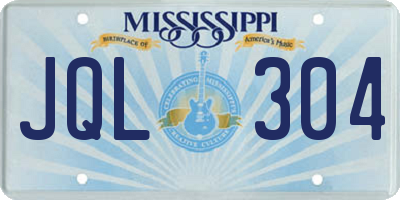 MS license plate JQL304