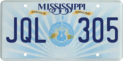 MS license plate JQL305