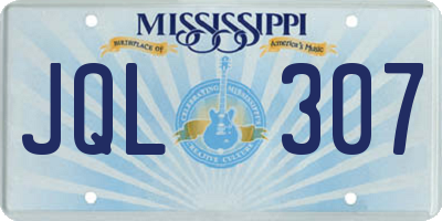 MS license plate JQL307
