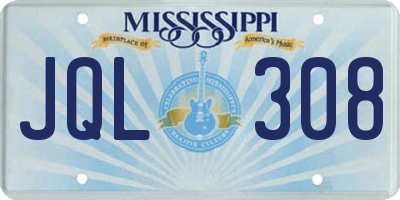 MS license plate JQL308
