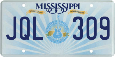 MS license plate JQL309