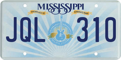 MS license plate JQL310