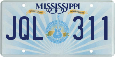 MS license plate JQL311