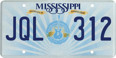 MS license plate JQL312