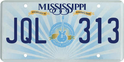 MS license plate JQL313