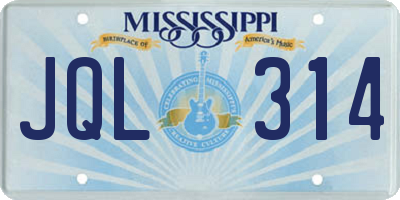 MS license plate JQL314