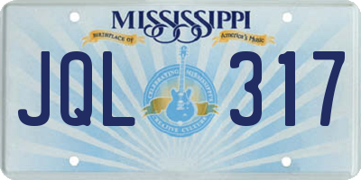 MS license plate JQL317