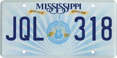 MS license plate JQL318