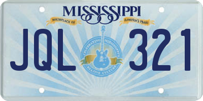 MS license plate JQL321