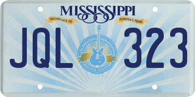 MS license plate JQL323