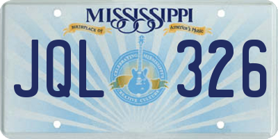MS license plate JQL326