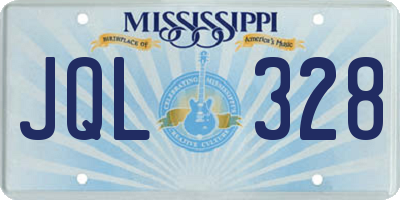 MS license plate JQL328