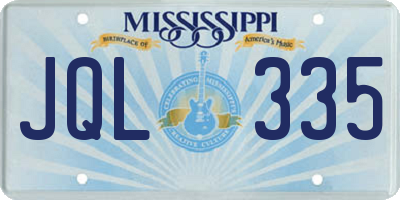 MS license plate JQL335