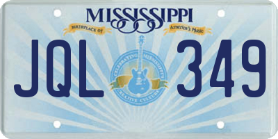 MS license plate JQL349