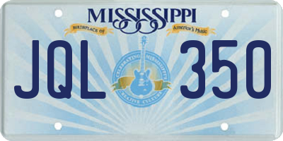 MS license plate JQL350