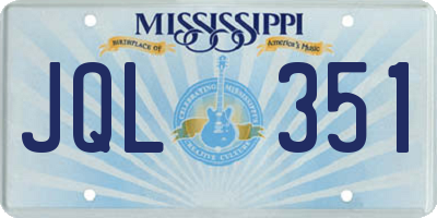 MS license plate JQL351