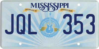 MS license plate JQL353