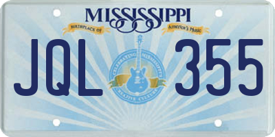 MS license plate JQL355