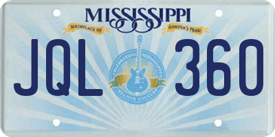 MS license plate JQL360