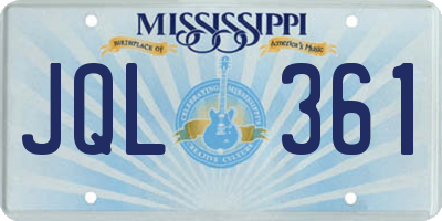 MS license plate JQL361