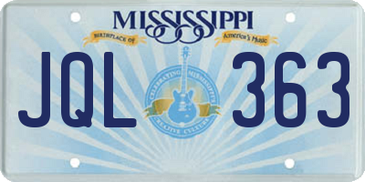 MS license plate JQL363