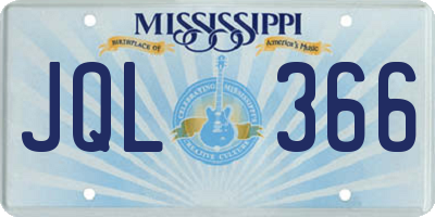 MS license plate JQL366