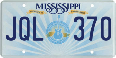 MS license plate JQL370