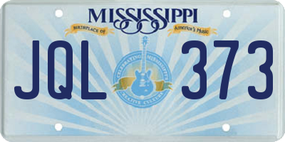 MS license plate JQL373