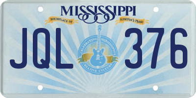 MS license plate JQL376