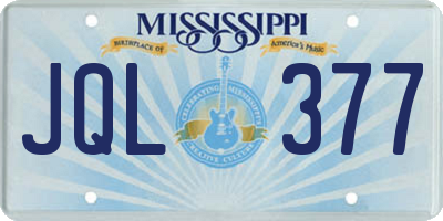 MS license plate JQL377