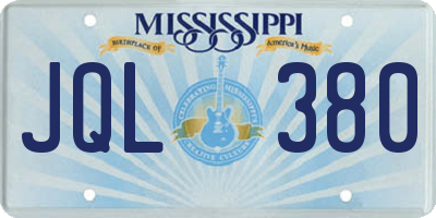 MS license plate JQL380