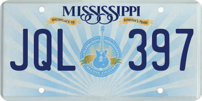 MS license plate JQL397