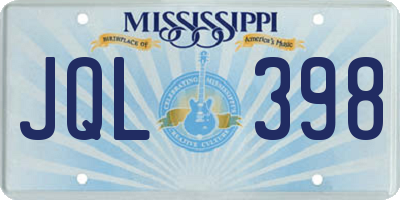 MS license plate JQL398