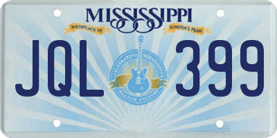 MS license plate JQL399